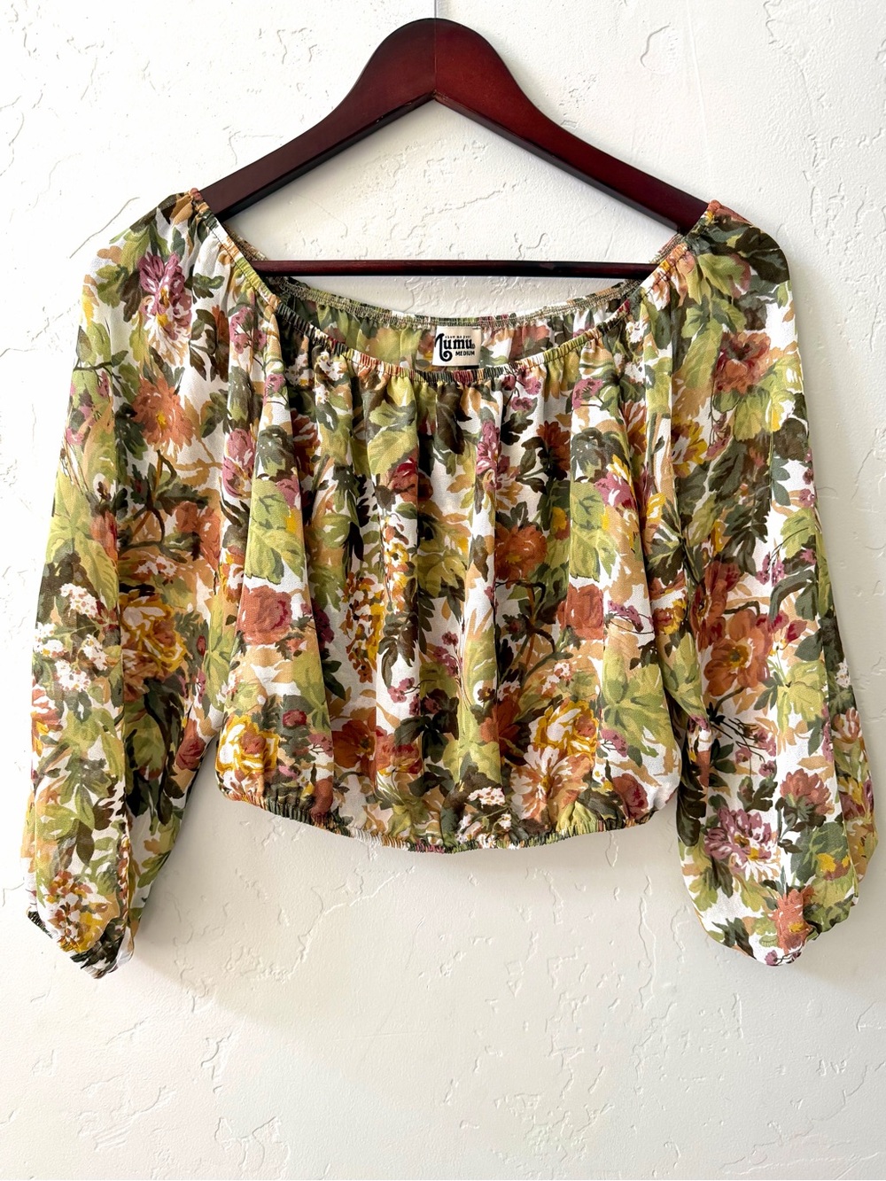 Show Me Your Mumu Lima Scrunch Top Floral Off Shoulder Boho Medium - Picture 2 of 9